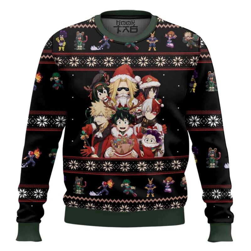 Hooktab My Hero Academia Boku No Holiday Ugly Christmas Sweater