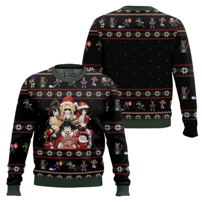 Hooktab My Hero Academia Boku No Holiday Ugly Christmas Sweater Hooktab My Hero Academia Boku No Holiday Ugly Christmas Sweater