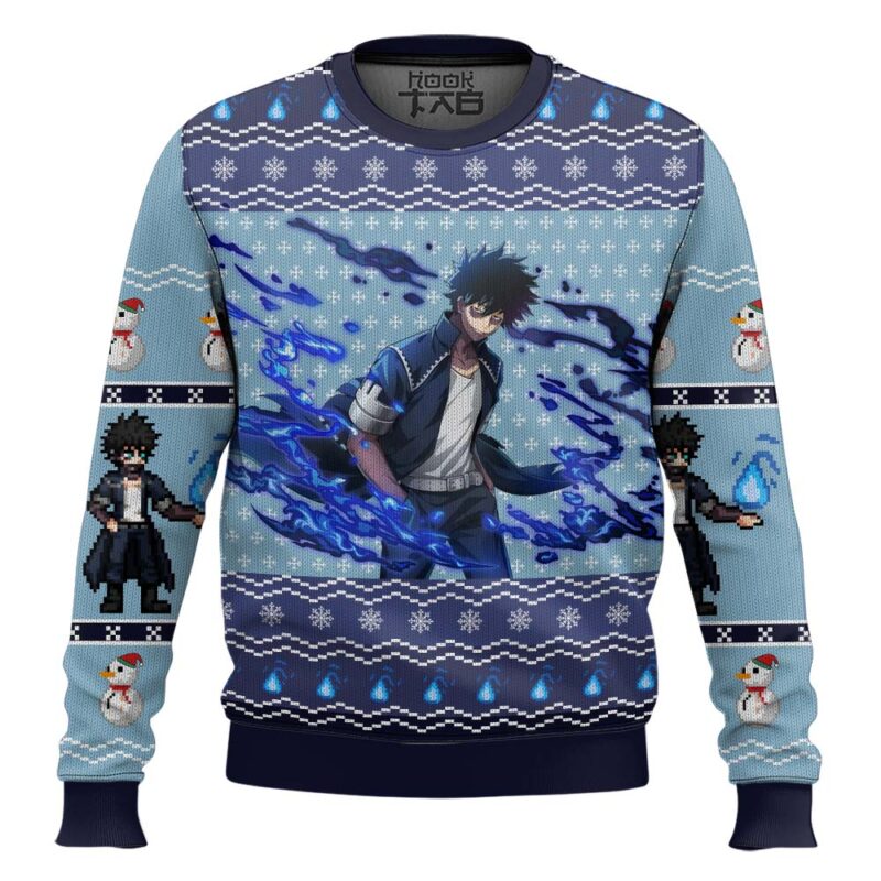 Hooktab My Hero Academia Dabi Blueflame Ugly Christmas Sweater Hooktab My Hero Academia Dabi Blueflame Ugly Christmas Sweater