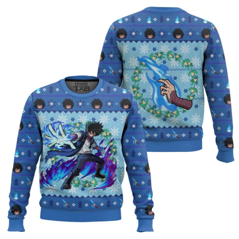 Hooktab My Hero Academia Dabi Ugly Christmas Sweater Hooktab My Hero Academia Dabi Ugly Christmas Sweater