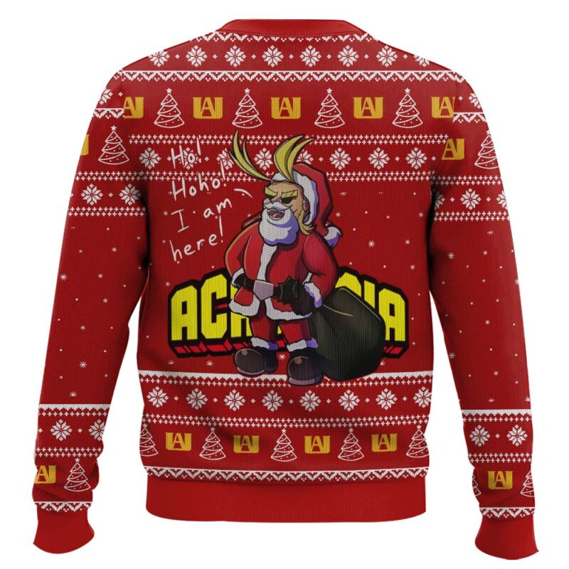 Hooktab My Hero Academia Santa Hero Ugly Christmas Sweater Hooktab My Hero Academia Santa Hero Ugly Christmas Sweater