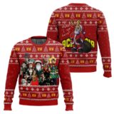 Hooktab My Hero Academia Santa Hero Ugly Christmas Sweater