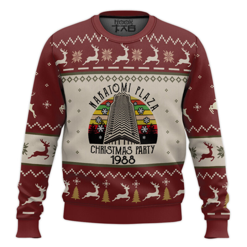 Hooktab Nakatomi Christmas Party 1988 Die Hard Ugly Christmas Sweater