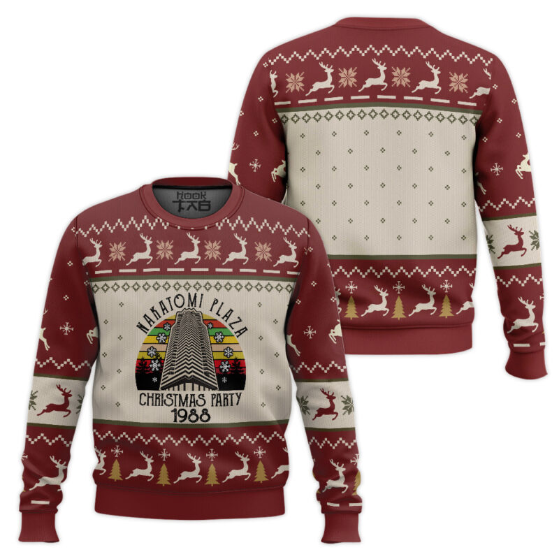 Hooktab Nakatomi Christmas Party 1988 Die Hard Ugly Christmas Sweater Hooktab Nakatomi Christmas Party 1988 Die Hard Ugly Christmas Sweater