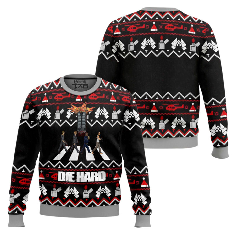 Hooktab Nakatomi Explodes Die Hard Ugly Christmas Sweater Hooktab Nakatomi Explodes Die Hard Ugly Christmas Sweater
