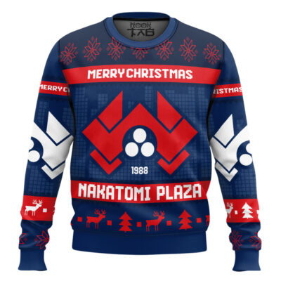 Hooktab Nakatomi Plaza Die Hard Ugly Christmas Sweater