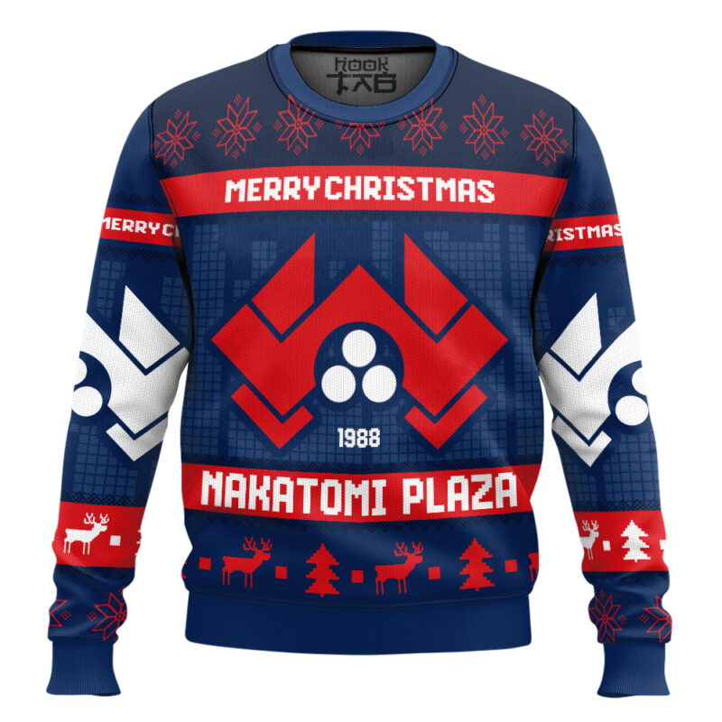 Hooktab Nakatomi Plaza Die Hard Ugly Christmas Sweater