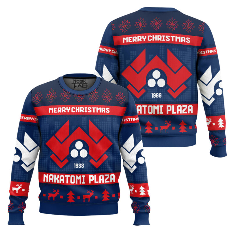 Hooktab Nakatomi Plaza Die Hard Ugly Christmas Sweater Hooktab Nakatomi Plaza Die Hard Ugly Christmas Sweater