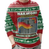Hooktab Nakatomi Video Game Cartridge Die Hard Ugly Christmas Sweater