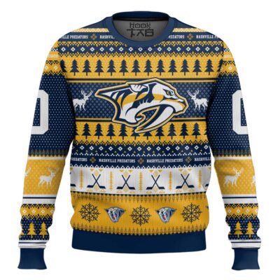 Hooktab Nashville Predators - Custom Name And Number Ugly Sweater