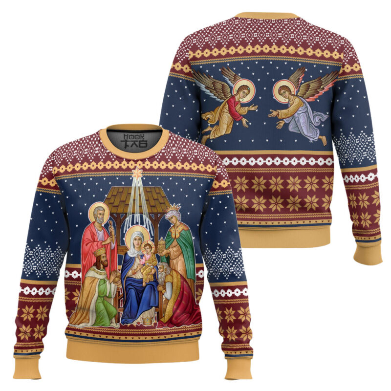 Hooktab Nativity Of Jesus Christ Ugly Christmas Sweater Hooktab Nativity Of Jesus Christ Ugly Christmas Sweater