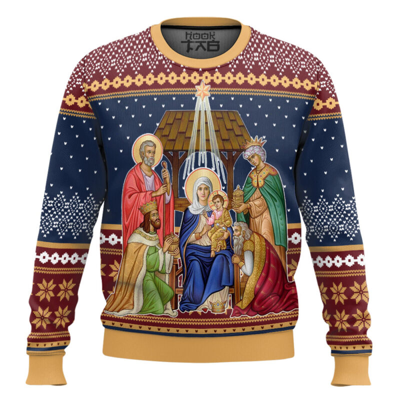 Hooktab Nativity Of Jesus Christ Ugly Christmas Sweater