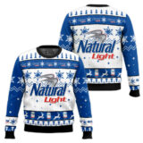Hooktab Natural Light American Beer Ugly Christmas Sweater