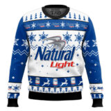 Hooktab Natural Light American Beer Ugly Christmas Sweater