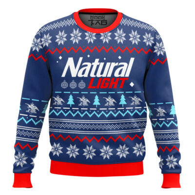Hooktab Natural Light American Lager Ugly Christmas Sweater