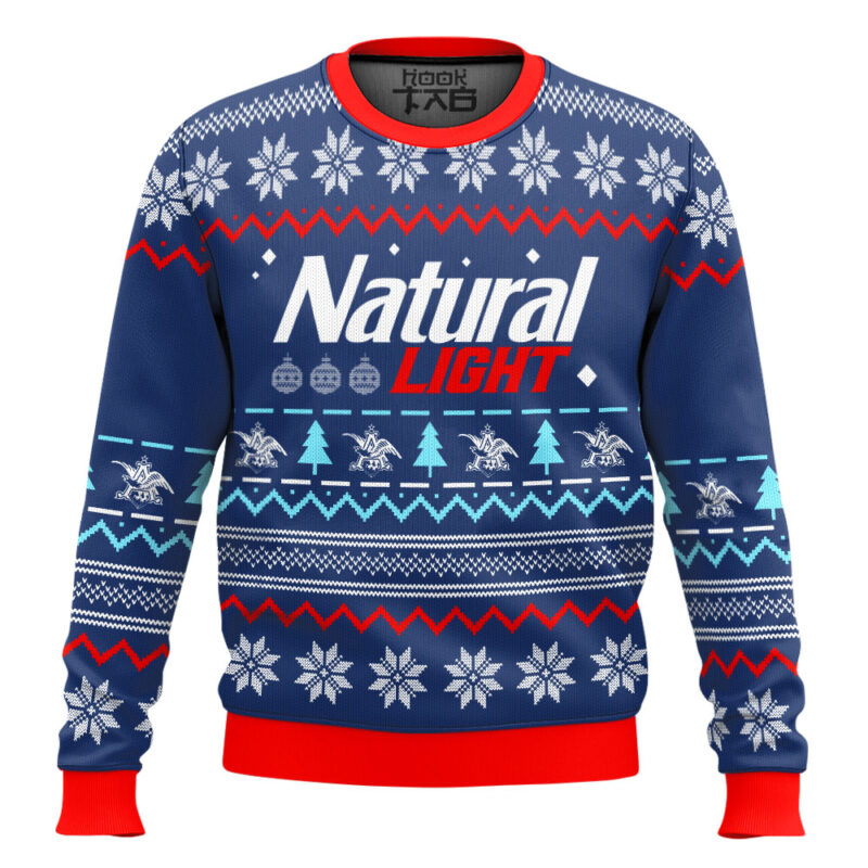 Hooktab Natural Light American Lager Ugly Christmas Sweater Hooktab Natural Light American Lager Ugly Christmas Sweater