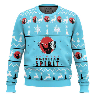 Hooktab Nature American Spirit Cigarettes Ugly Christmas Sweater