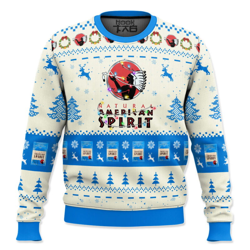Hooktab Nature American Spirit Cigarettes Ugly Christmas Sweater