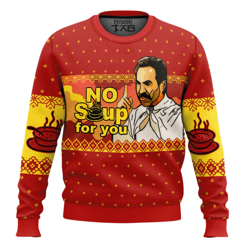 Hooktab Nazi No Soup For You Seinfeld Ugly Christmas Sweater