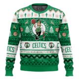 Hooktab NBA Boston Celtics Custom Name And Number Ugly Christmas Sweater