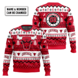 Hooktab NBA Chicago Bulls Custom Name And Number Ugly Christmas Sweater