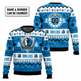 Hooktab NBA Dallas Mavericks Custom Name And Number Ugly Christmas Sweater