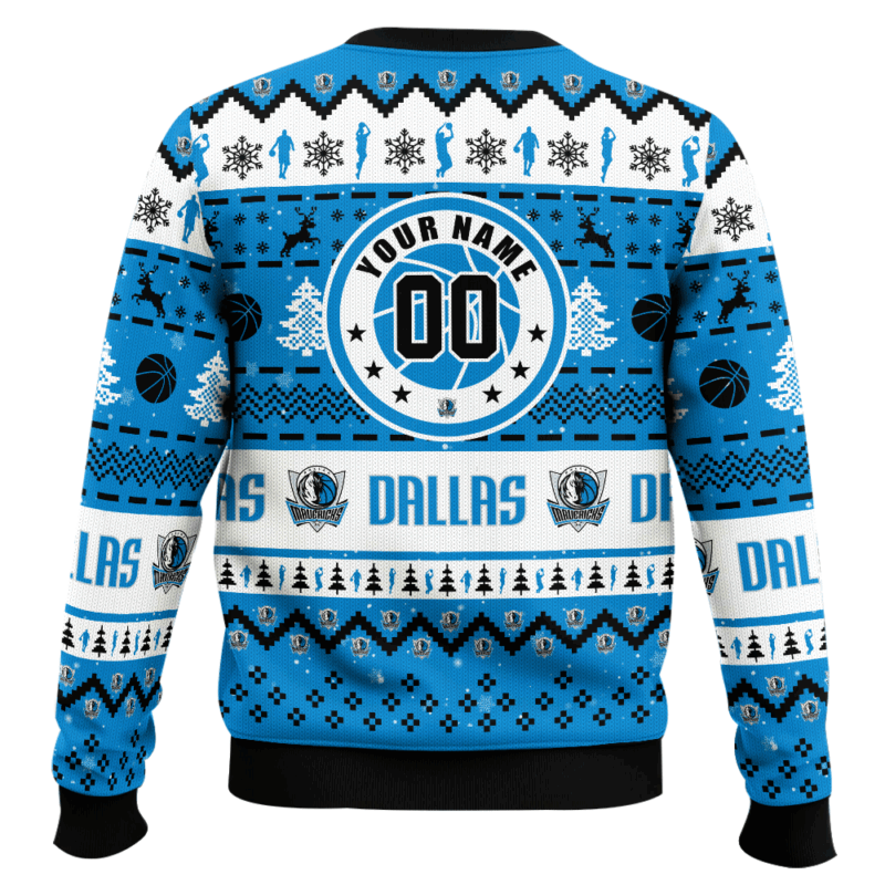Hooktab NBA Dallas Mavericks Custom Name And Number Ugly Christmas Sweater Hooktab NBA Dallas Mavericks Custom Name And Number Ugly Christmas Sweater