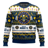 Hooktab NBA Denver Nuggets Custom Name And Number Ugly Christmas Sweater