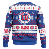 Hooktab NBA Detroit Pistons Custom Name And Number Ugly Christmas Sweater