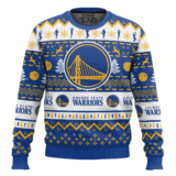 Hooktab NBA Golden State Warriors Custom Name And Number Ugly Christmas Sweater