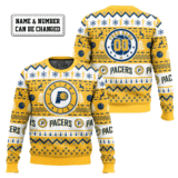 Hooktab NBA Indiana Pacers Custom Name And Number Ugly Christmas Sweater