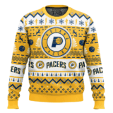 Hooktab NBA Indiana Pacers Custom Name And Number Ugly Christmas Sweater