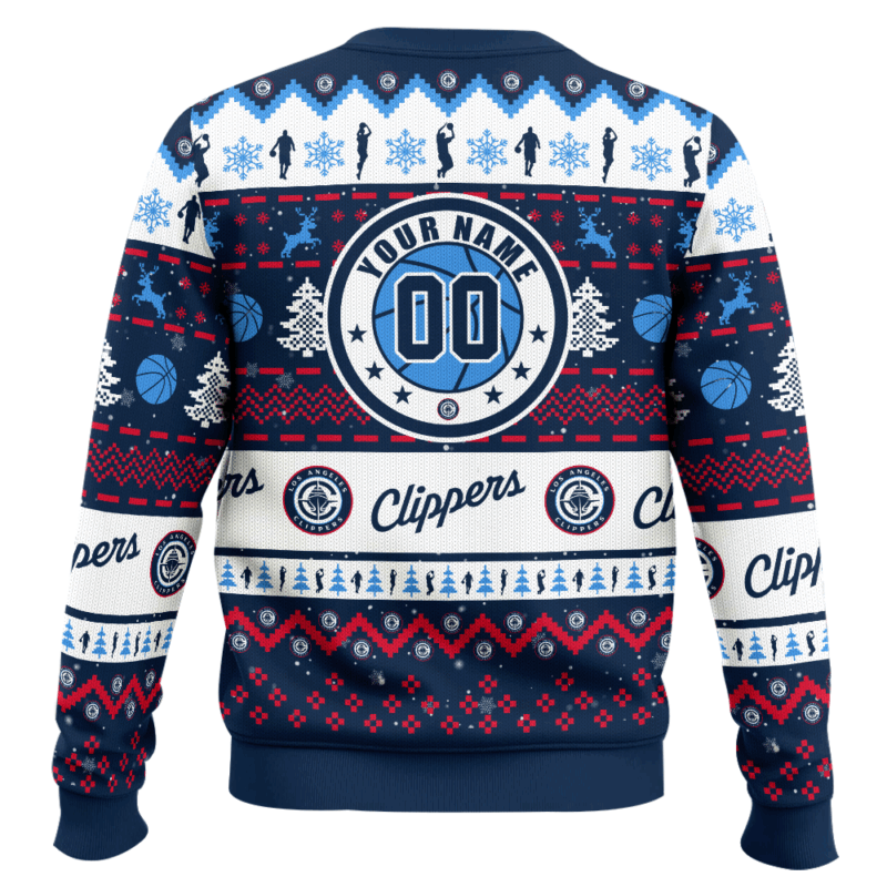 Hooktab NBA Los Angeles Clippers Custom Name And Number Ugly Christmas Sweater Hooktab NBA Los Angeles Clippers Custom Name And Number Ugly Christmas Sweater