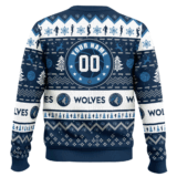 Hooktab NBA Minnesota Timberwolves Custom Name And Number Ugly Christmas Sweater