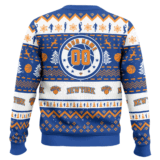 Hooktab NBA New York Knicks Custom Name And Number Ugly Christmas Sweater