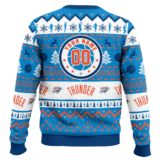 Hooktab NBA Oklahoma City Thunder Custom Name And Number Ugly Christmas Sweater