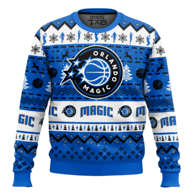 Hooktab NBA Orlando Magic Custom Name And Number Ugly Christmas Sweater