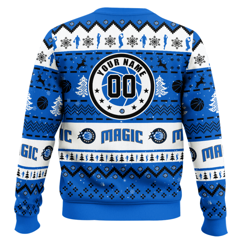Hooktab NBA Orlando Magic Custom Name And Number Ugly Christmas Sweater Hooktab NBA Orlando Magic Custom Name And Number Ugly Christmas Sweater