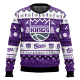 Hooktab NBA Sacramento Kings Custom Name And Number Ugly Christmas Sweater