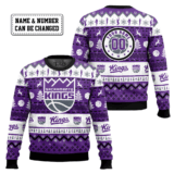 Hooktab NBA Sacramento Kings Custom Name And Number Ugly Christmas Sweater