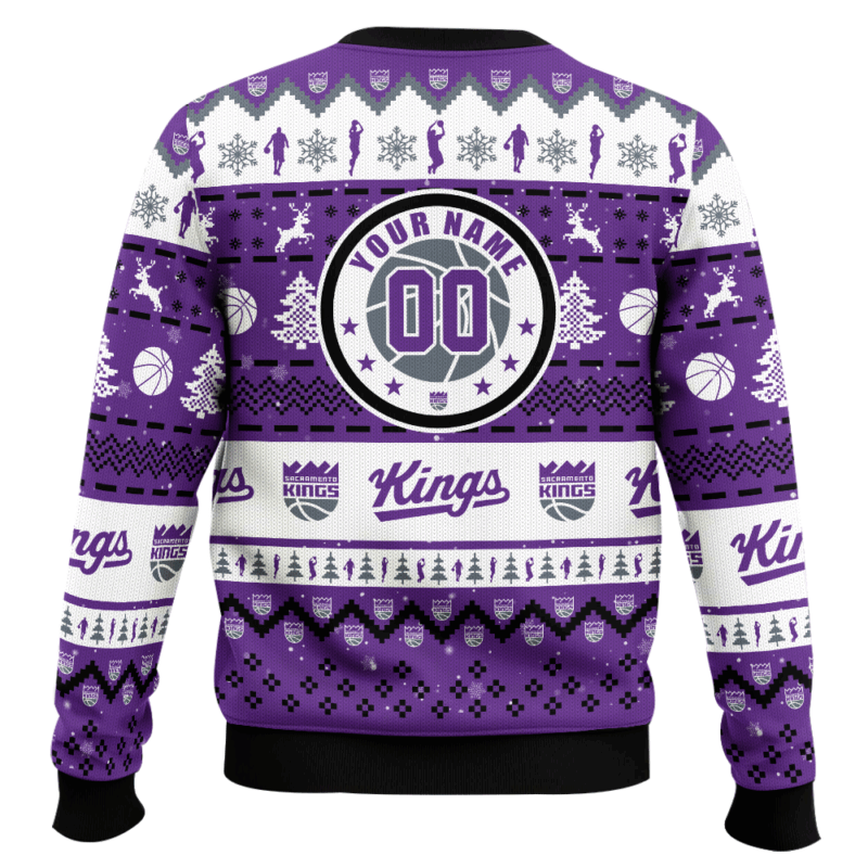 Hooktab NBA Sacramento Kings Custom Name And Number Ugly Christmas Sweater Hooktab NBA Sacramento Kings Custom Name And Number Ugly Christmas Sweater