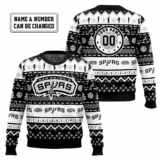 Hooktab NBA San Antonio Spurs Custom Name And Number Ugly Christmas Sweater