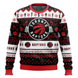 Hooktab NBA Toronto Raptors Custom Name And Number Ugly Christmas Sweater