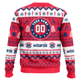 Hooktab NBA Washington Wizards Custom Name And Number Ugly Christmas Sweater