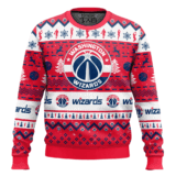 Hooktab NBA Washington Wizards Custom Name And Number Ugly Christmas Sweater