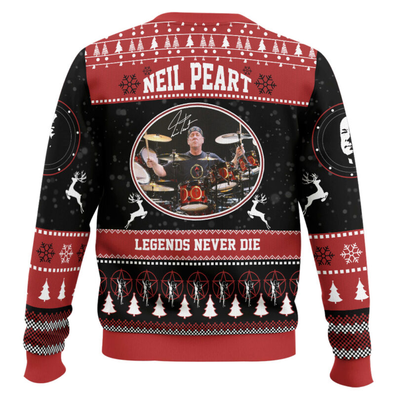 Hooktab Neil Peart Legend Never Die Ugly Christmas Sweater Hooktab Neil Peart Legend Never Die Ugly Christmas Sweater