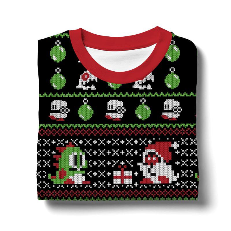 Hooktab NES Bubble Bobble Ugly Christmas Sweater Hooktab NES Bubble Bobble Ugly Christmas Sweater