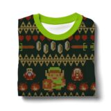 Hooktab NES Zelda Adventure Of Link Ugly Christmas Sweater