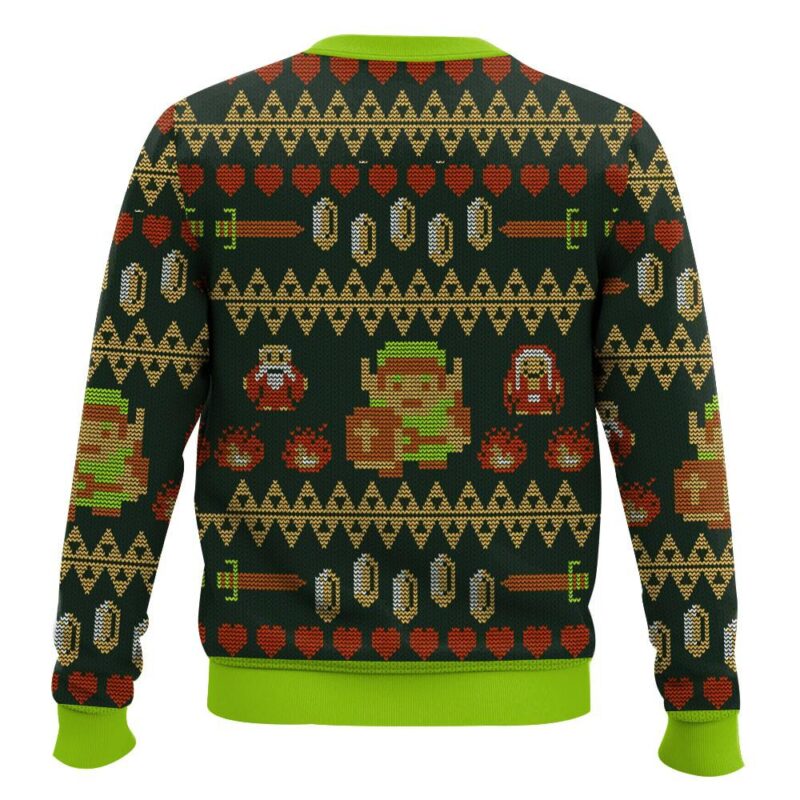 Hooktab NES Zelda Adventure Of Link Ugly Christmas Sweater Hooktab NES Zelda Adventure Of Link Ugly Christmas Sweater