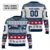 Hooktab New England Patriots - Custom Name And Number Ugly Sweater